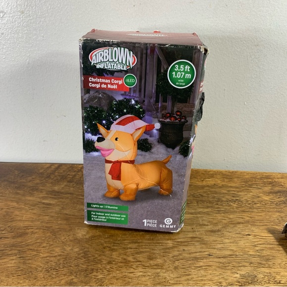 Other - Christmas corgi inflatable lights up for indoor outdoor 3.5ft. 1.07 m